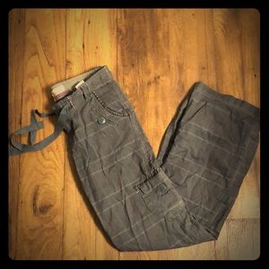 Low Rise Gray Plaid Pants